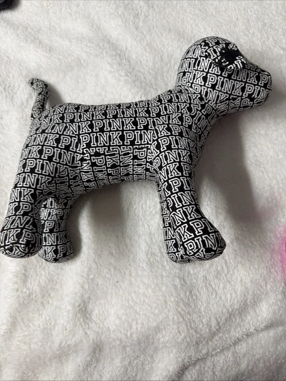 PINK Victoria's Secret Black & White Logo Dog Pillow